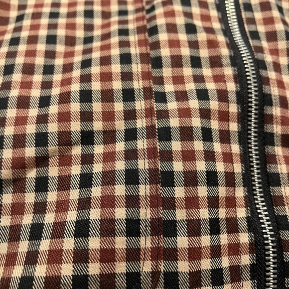 Stradivarius Brown/black Check Mini Skirt with Belt Size 0 - Picture 4 of 4